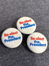 Lot Of 3 RE-ELECT The President 1972 Richard Nixon Pin Button Badge 1.25” - £7.42 GBP