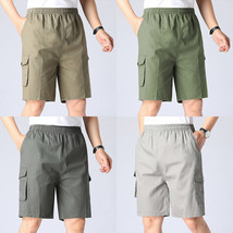 Men&#39;s Elastic Waist Cargo Pockets Summer Shorts Pants Casual Short Trousers - £12.31 GBP