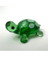 Murano Glass, Handcrafted Unique Lovely Baby Turtle Figurine, Green Color - $54.57 CAD