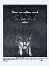Willard 1971 ORIGINAL Vintage 9x12 Industry Ad Bruce Davison Elsa Lanchester - £15.56 GBP