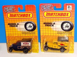 Matchbox Early 1990s Lot of 2 MB 38 Model A Truck 1 Dark Blue &amp; 1 Yellow - £4.69 GBP