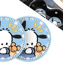 2PCS Bling Car Cup Coaster 2.75 inch Silicone Non Slip Car Coasters Blue White B - £19.08 GBP