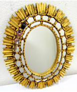 Peruvian Artisan Hand Crafted Gold Oval Wood Wall Mirror - $270.00 CAD
