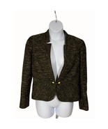 Vintage Mary Kay Black Gold Directors Sculpted Peplum Suit Jacket 12 Tall - £45.51 GBP