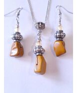 Mookaite Jasper Silver jewelry set Victorian set mustard Mookaite Jasper... - $73.24 CAD