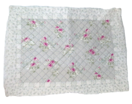 Simply Shabby Chic Standard Floral Patchwork Quilted Pillow Sham Green - £15.35 GBP