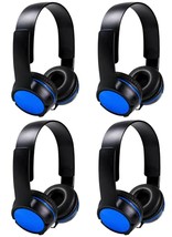 (4) DJ Style Stereo Headphones HQ Sound Home Audio Studio Phone Tablet PC Blue - £26.34 GBP