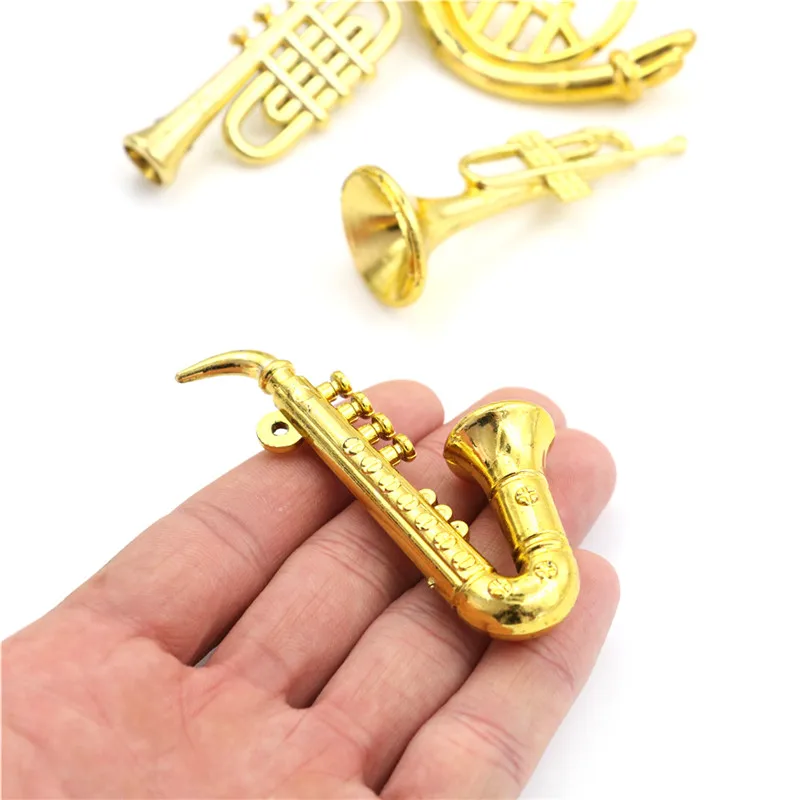 Creative Mini Portable Trumpet Saxophone 1:12 Dollhouse Miniature Plastic - £7.14 GBP+