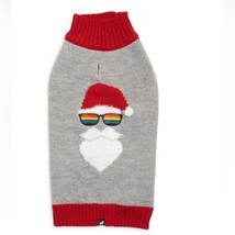 HOTEL DOGGY Pride Santa Dog Sweater, Red/Gray, Gay Pride, Small, NWT - $27.12