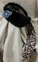 New Girls Beaded Fuzzy Fleece Black Headband Ear Warmer Bow Tie Absentee Shawnee - £39.32 GBP