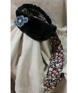 New Girls Beaded Fuzzy Fleece Black Headband Ear Warmer Bow Tie Absentee... - $49.99