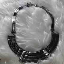 Silver statement piece Aztec necklace - £15.22 GBP