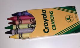 Vintage Crayola Crayon Box x6 Binney &amp; Smith 1988 Development Through Creativity - £7.04 GBP