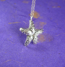 Vintage Sterling Silver STARFISH Necklace Pendant Hallmarked Oceanic Nautical St - £55.35 GBP