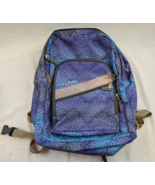 L.L.Bean Deluxe Book Backpack Purple Teal Geometric ID 505445 W/ Tech Po... - $24.74
