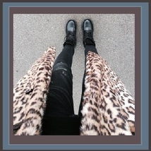 Long Leopard Mid Calf LengthTurn Down Collar Faux Fur Fashion Coat image 3
