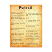  Psalm 136 Chapter Gold Bible Canvas Christian Wall Art Ready to - £59.41 GBP+