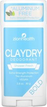 Clay Dry Bold Deodorant Shower Fresh Zion Health 2.8 oz Stick - £21.10 GBP
