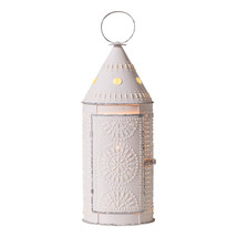Irvins Country Tinware 21-Inch Lantern in Rustic White - £66.49 GBP