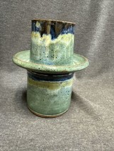 Potternot Pottery 2 Piece Flower Pot/ Candle Holder/decor Signed - £14.89 GBP