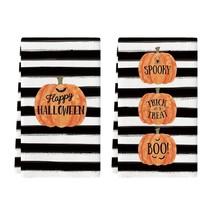 Watercolor Stripes Happy Halloween Kitchen Towels And Dish Towels, 18 X 26 Inch  - £21.96 GBP