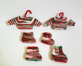babys first Christmas ornament, knitted mini sweaters and booties tree d... - $17.10
