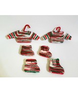 babys first Christmas ornament, knitted mini sweaters and booties tree d... - $17.10