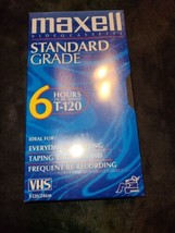 Maxell Blank Video Cassette Tape Standard Grade 6 Hours T-120 VHS - £5.51 GBP
