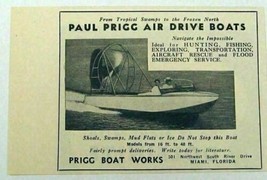 1946 Print Ad Paul Prigg Air Drive Boats Made in Miami,FL - £8.10 GBP