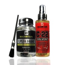 Walker Ultra Hold Glue 3.4 oz/  4oz C-22 Citrus -Wig Glue Remover W/Brush Bundl. - £39.50 GBP