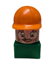 Vintage Mega Bloks Man with Red Hair Construction Worker 2 1/2&quot; - £7.71 GBP