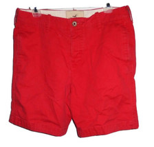 Hollister Men&#39;s 32 Chino Shorts Cotton Red (33 x 7 3/4) Summer Casual - £12.57 GBP