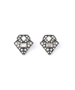 Art Deco Vintage Crystal Earrings, Banana Republic Style - $26.00