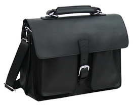 Vagarant Traveler Cowhide Leather Pro Briefcase L64.Black - £360.64 GBP