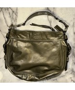 Vintage Y2K Lg Coach Metallic Pewter Hobo Shoulder Bag Patent Leather Ha... - $1,285.16 MXN