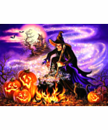 Halloween Witch Jigsaw Puzzle 1,000 Pieces Jack o Lanterns Pumpkins Cust... - $323.74 MXN