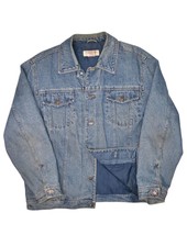 Vintage Big Mac Workwear Denim Jacket Mens L Quilt Lined Insulated Jean Trucker - £41.82 GBP