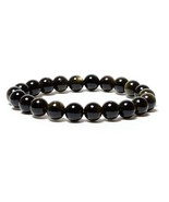 Natural Black Obsidian Beads Bracelet for Protection and Grounding - $915.99 MXN