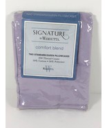 Vintage Wamsutta Signature Pillowcases Lavender Set of 2 Cotton Blend St... - $14.84