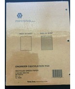 Roaring Spring Engineering Pad 5 Square Grid 200 Sheets 11&quot;x 8-1/2&quot; Gree... - $17.59