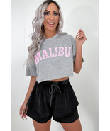 Black Mineral Wash French Terry Drawstring Elastic Waistband Casual Shorts - $20.13