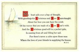 Vintage Happy New Year Merry Christmas Whitney-Made Postcard - £11.90 GBP