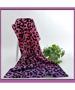 Large Pink Purple Leopard Hotel Size Terry Bath Beach Towel  - £39.03 GBP
