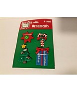 4 Ornaments Christmas House New tree Present Star  - $5.49