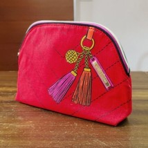 Estēe Lauder NEW Cosmetics Zipper Pouch Red Makeup Tassel Travel Bag Case - £8.42 GBP