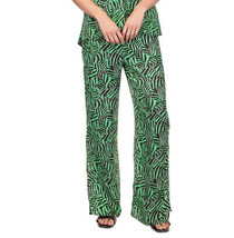 MICHAEL MICHAEL KORS Women&#39;s Zebra-Print High-Slit Pants Spring Green B4HP - £23.86 GBP