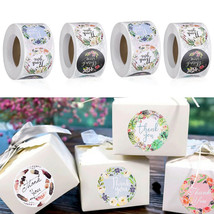 4 Roll Of 2000Pcs 1&quot; Assorted Floral Thank You Stickers Round Sealing La... - £18.21 GBP