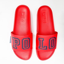 POLO Ralph Lauren CAYSON SPELL OUT SLIDES NEW With Tags Color Red/Navy - £63.68 GBP