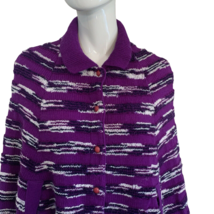 Vintage Poncho Women’s M/L 100% Acrylic Sweater Cape Purple Made in Japan - $13.04