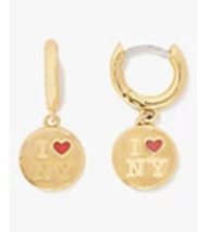Kate Spade I ❤️ NY Goldstone Huggie Drop Earrings NWT - $46.53